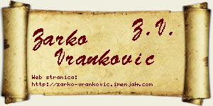 Žarko Vranković vizit kartica